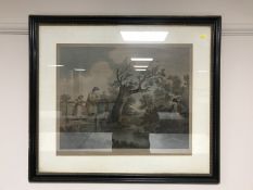 A framed hand coloured etching after George Morland - Summer Amusement