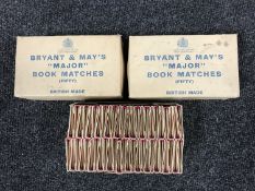 Three Bryant & May's Major Book Matches boxes,