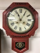 A 19th century and later painted eight day wall clock