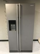 A silver Samsung American style fridge freezer CONDITION REPORT: 177cm high,