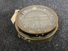 A Victorian inlaid box together with a silver backed hand mirror