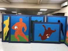 Gareth Thomas : A collection of fifteen oil paintings on canvas, mounted on boards,