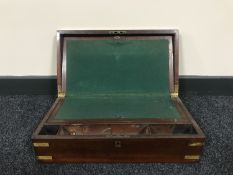 A Victorian mahogany brass bound writing box