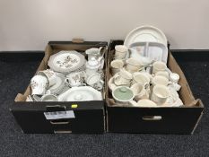 Two boxes of English Pottery dinner ware