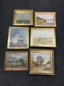 Nine assorted framed oils - still life etc