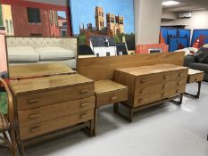 A three piece teak G Plan bedroom suite (sideboard,