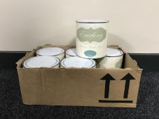 Two boxes of twelve tins of Everlong Furniture painted - Kingfisher Blue