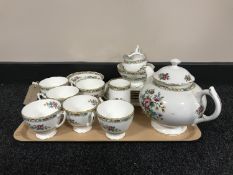 A tray of twenty three pieces of Coalport Ming Rose tea china CONDITION REPORT: One