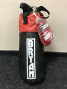 A child's Bryan punch bag and gloves