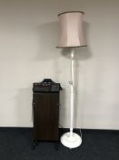 A painted standard lamp and a Corby trouser press