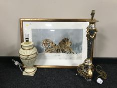 A gilt framed Michael Demain print signed 