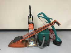 A Vax carpet cleaner, Rowenta wet n dry vac,