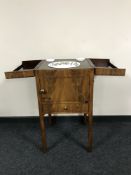 A George III mahogany wash stand with contemporary china inserts