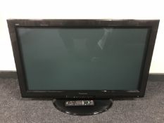 A Panasonic Viera 37 inch plasma TV with lead and remote