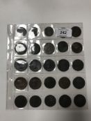 A plastic sleeve of twenty five Georgian coins