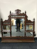 A Victorian mahogany overmantel mirror