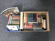 A box and crate of antiquarian volumes - 19th century leather bound volume 