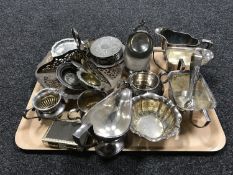 A tray of 20th century plated ware