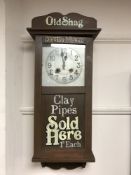 An early 20th century and later eight day wall clock 'Old Shag Tobacco'