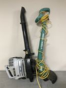 A Ryobi RSV 8100 E petrol garden vac and a Black & Decker strimmer