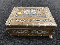 A nineteenth century Vizagapatam table box, width 25.5 cm.