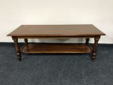 A rectangular coffee table