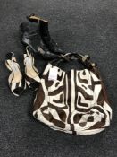 A Jimmy Choo Zebra Print Pony Hide Hobo handbag,