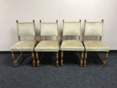 Four continental oak dining chairs