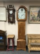A 19th century oak 30 hour longcase clock,
