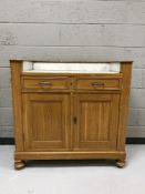 A pine marble topped wash stand