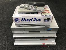 Two Sony DVD recorders, a Philips VCR,