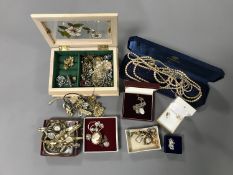 A quantity of costume jewellery and sterling silver jewellery, watches including Sekonda,