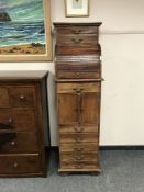 A Victorian style office storage chest with shutter front, width 49.
