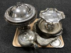 A tray of 20th century plated ware