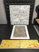 A pair of contemporary un-framed wall canvases of Samurai,