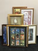A large quantity of assorted pictures and prints - mirror,