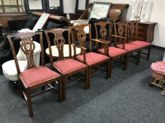 A set of six Edwardian mahogany dining chairs