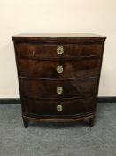 A 19th century mahogany bow-fronted four drawer chest, 90 cm.