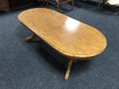 An oak coffee table