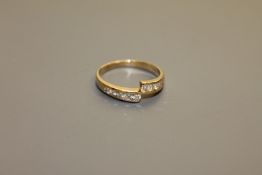 An 18ct gold 10 stone diamond ring,