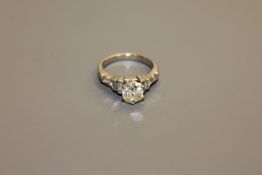 An 18ct gold solitaire diamond ring, the principal stone weighing an estimated 1.