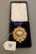 A splendid 9 ct gold and enamelled medallion - The Sunderland & District Butcher's Association,