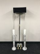 A contemporary chrome standard lamp,