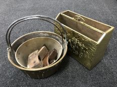 A brass embossed mag rack,