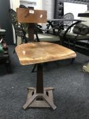 A mid 20th century Singer machinist's chair