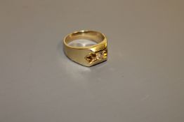 An 18ct gold solitaire diamond ring, approximately 0.6ct, size R.