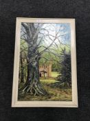 Mable Arkley : Spring at Lambton, oil on board, 49 cm x 75 cm, framed.