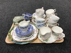 A tray of nineteen pieces of Colclough china, Coalport Reverley china,