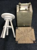 A rush seated stool,