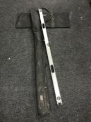 A set of Forge Steel spirit levels in carry bag, carry bag containing Forge Steel jointer,